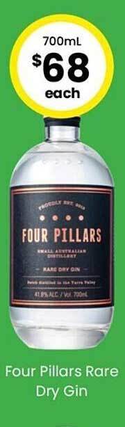 The Bottle O Four pillars rare dry gin offer