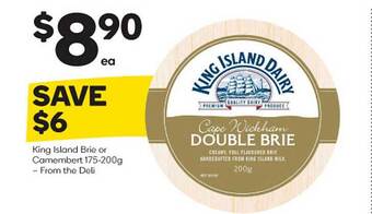 Woolworths King island brie or camembert offer