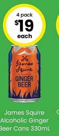 James squire alcoholic ginger beer cans