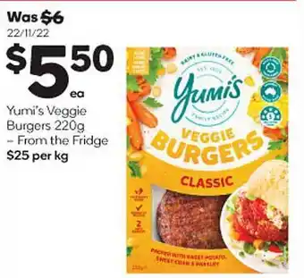 Woolworths Yumi's veggie burgers offer