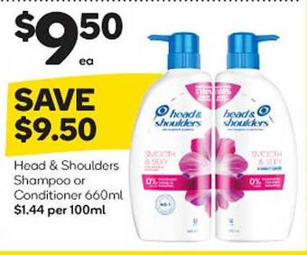Woolworths Head & shoulders shampoo or conditioner offer