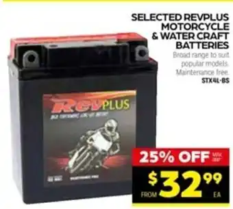 Selected Revplus Motorcycle & Water Craft Batteries