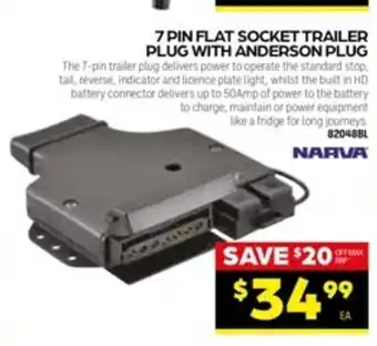 Autopro Narva 7 Pin Flat Socket Trailer Plug with Anderson Plug offer