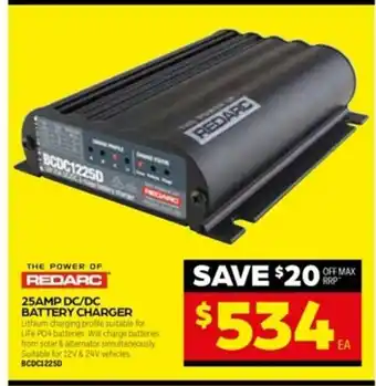 Autopro REDARC 12AMP DC/DC Battery Charger offer