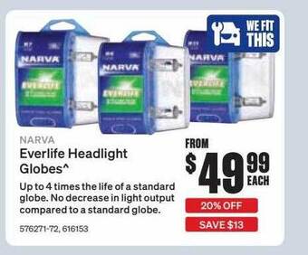 SuperCheap Auto Narva everlife headlight globes offer