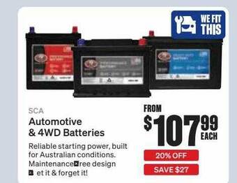 SuperCheap Auto Sca automotive & 4wd batteries offer
