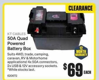 SuperCheap Auto Kt cables 50a quad powered battery box offer