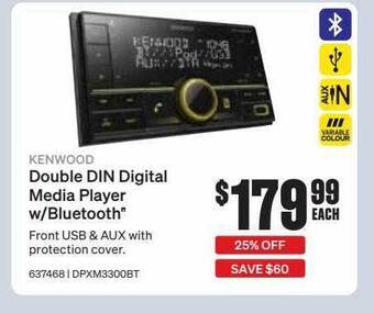 SuperCheap Auto Kenwood double din digital media player w-bluetooth offer