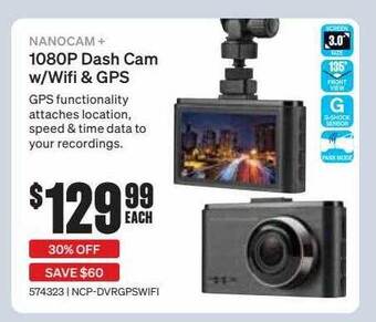 SuperCheap Auto Nanocam+ 1080p dash cam w-wifi & gps offer