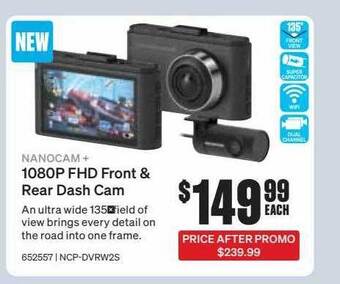 SuperCheap Auto Nanocam+ 1080p fhd front & rear dash cam offer