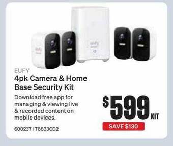 SuperCheap Auto Eufy 4pk camera & home base security kit offer