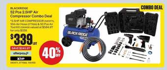 SuperCheap Auto Blackridge 52 pce 2.5hp air compressor combo deal offer