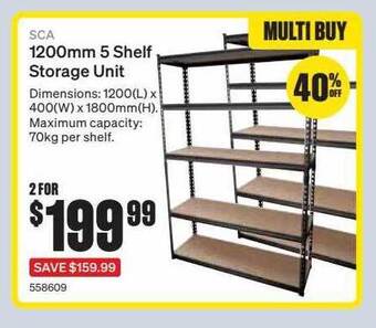 SuperCheap Auto Sca 1200mm 5 shelf storage unit offer