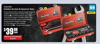 SuperCheap Auto Toolpro holden socket & spanner sets offer