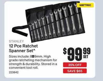 SuperCheap Auto Stanley 12 pce ratchet spanner set offer
