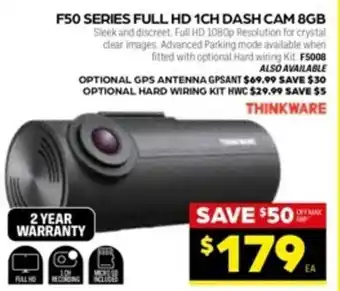 Autopro Thinkware F50 Series Full HD 1Ch Dash Cam 8GB offer
