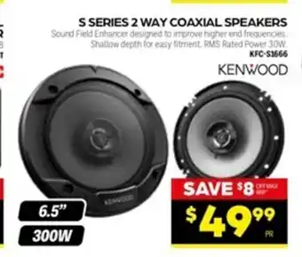 Autopro Kenwood S Series 2 Way Coaxial Speaker offer