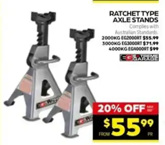 Autopro Extreme Garage Ratchet Type Axle Stands 2000KG EG2000RT offer