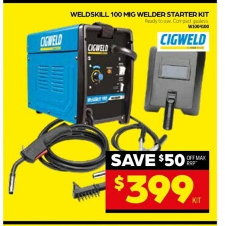 CIGWELD Weldskill 100 MIG Welder Starter Kit offer at Autopro