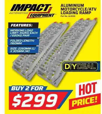 Auto One Impact aluminium motorcycle atv loading ramp offer