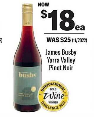 Liquorland James busby yarra valley pinot noir offer