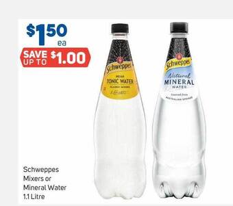 Foodland Schweppes mixers or mineral water offer