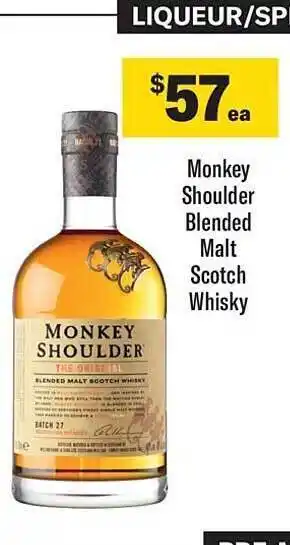 Liquorland Monkey shoulder blended malt scotch whisky offer