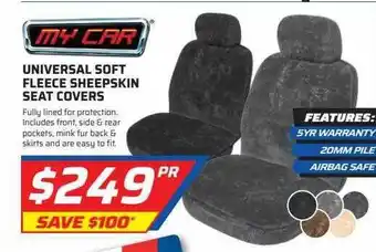 Auto One My car universal soft fleece sheepskin seat covers offer