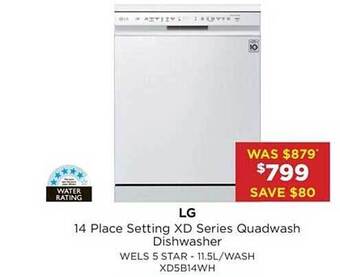 Bing Lee Lg 14 place setting xd series quadwash dishwasher offer