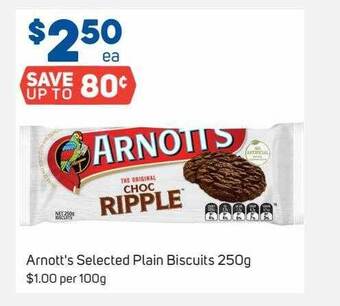 Foodland Arnott's selected plain biscuits offer
