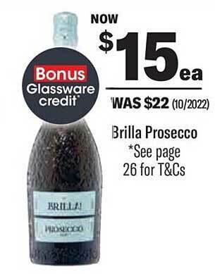Liquorland Brilla prosecco offer