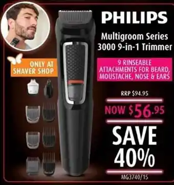 Shaver Shop Philips multigroom series 3000 9-in-1 trimmer offer