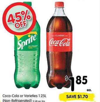 Spar Coca-cola or varieties 1.25l offer