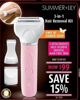 Shaver Shop Summer+lily 3-in-1 hair removal kit offer