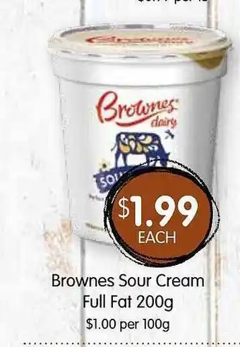 Spudshed Brownes sour cream full fat offer