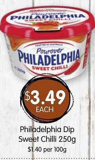 Spudshed Philadelphia dip sweet chilli offer