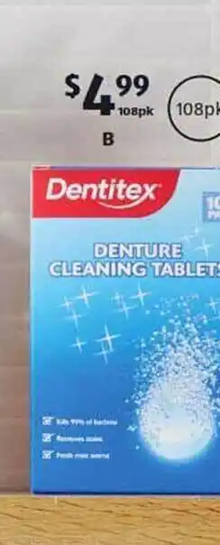 ALDI Dentitex denture cleaning tablets offer