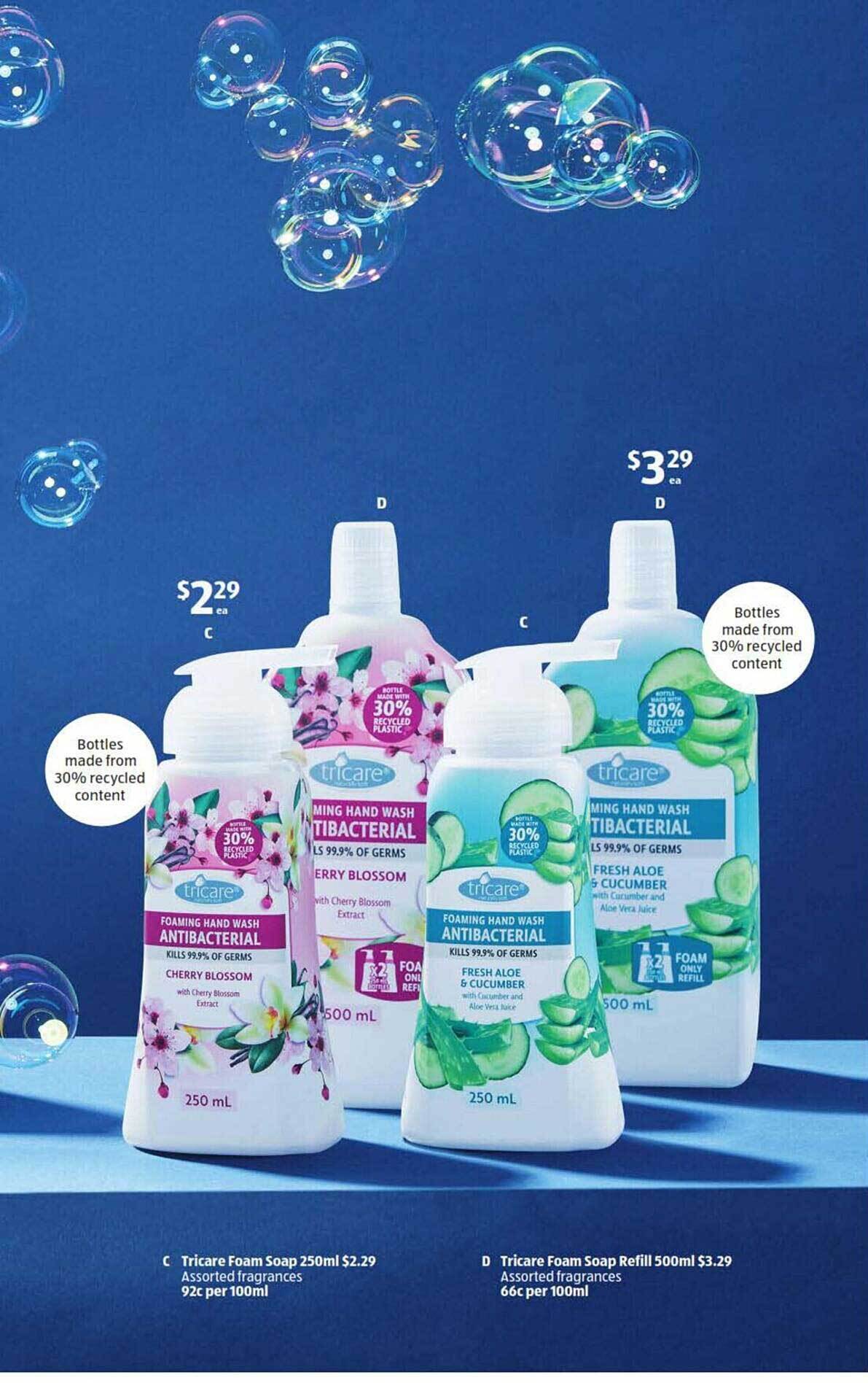 Tricare foam soap tricare foam soap refill offer at ALDI