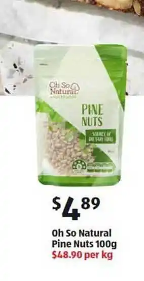 ALDI Oh so natural pine nuts offer