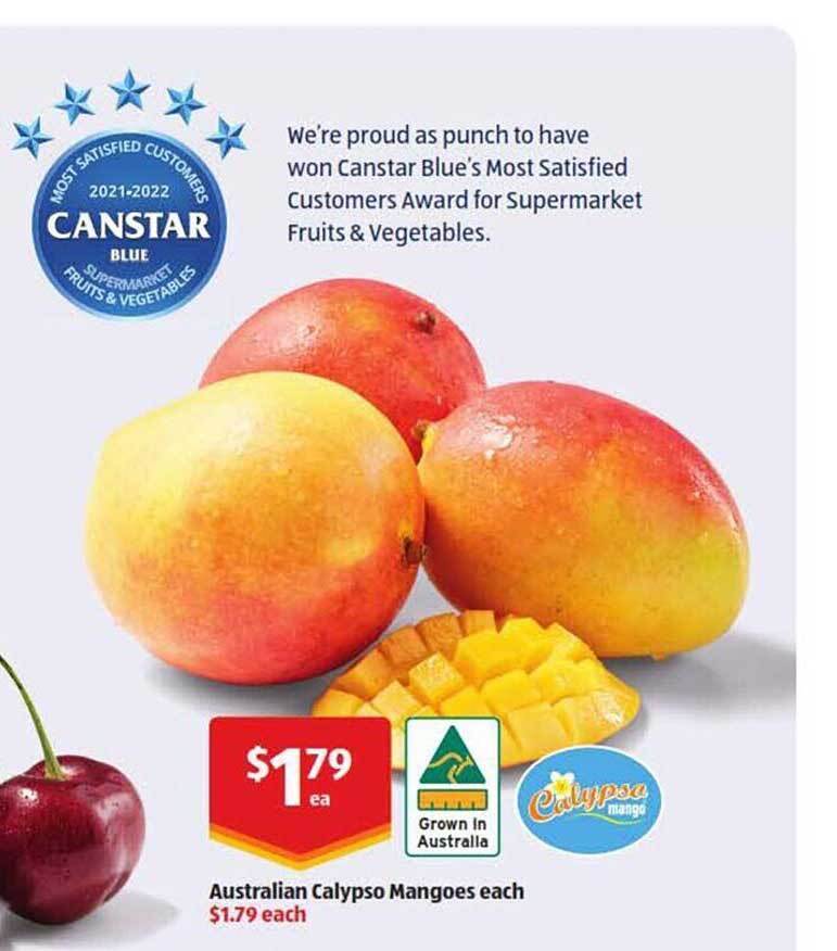 Australian calypso mangoes each offer at ALDI