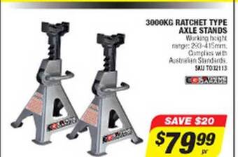 Autobarn Ratchet type axle stands offer