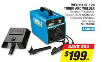 Autobarn Cigweld weldskill 120 turbo arc welder offer