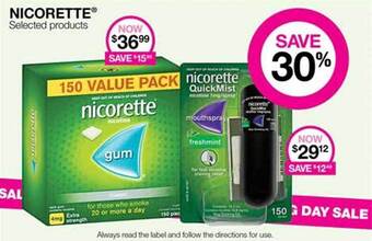 Priceline Nicorette selected products offer