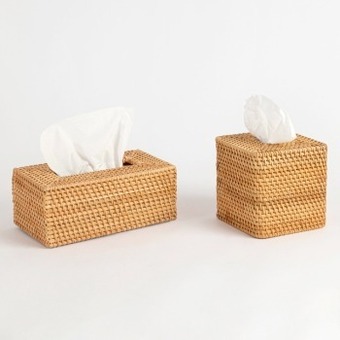 Pillow Talk Rattan tissue box cover range by habitat offer