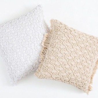 Pillow Talk Macrame large square cushion by habitat offer