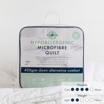 Pillow Talk Hypoallergenic 400gsm microfibre quilt by greenfirst® offer