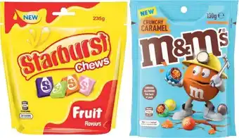 Coles Mars M&Mu2019s, Maltesers or Pods 120g-180g or Starburst Chews 235g offer