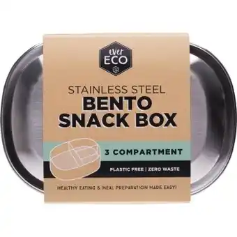 healthylife Ever eco stainless steel bento snack box 3 compartments,  580ml offer