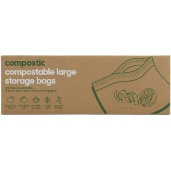 healthylife Compostic compostable resealable bags large size, 10 pack offer