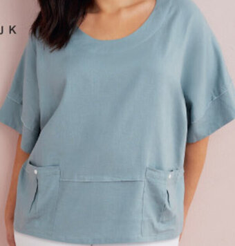 Sara linen blend pocket top